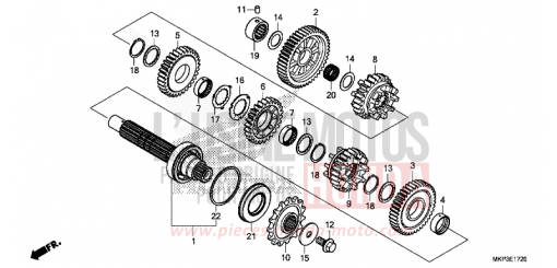 BOITE DE VITESSES (ARBRE INTERMEDIAIRE) CBR500RAM de 2021